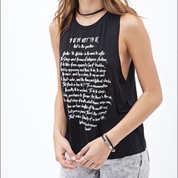 Forever 21 To Be or Not To Be Muscle Tee - Picture 1 of 3
